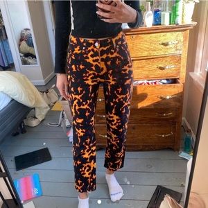 Urban Outfitters BDG black & orange firey print jeans